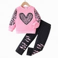 thumbnail image 5 of UngA Toddler Girl Clothes Sets, 2Pcs Cute Fall Winter Outfit for Little Girls, Long Sleeve Top & Pants 6-7 Years,Pink, 5 of 7