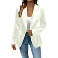 thumbnail image 3 of Zedker Velvet Blazers for Women Business Casual Notch Lapel One Button Suit Jacket Elegant Long Sleeve Slim Fit Fall Blazers White, Size S-XXL, 3 of 9