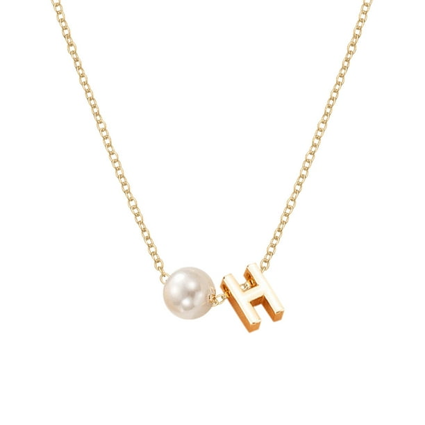 necklaces for women 26 Initial Pearl Necklace Silver A Z Alphabet Teen ...