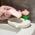 thumbnail image 6 of Flower Soap Tray, Decorative Bathroom Organizer, Bar Soap Drainage Holder, Strong Plastic Counter Storage, Cute Sink Accessory, 6 of 6
