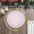 Efavormart 10 Pack | 10" Glossy Blush Rose Gold Round Plastic Dinner Plates With Gold Rim ...