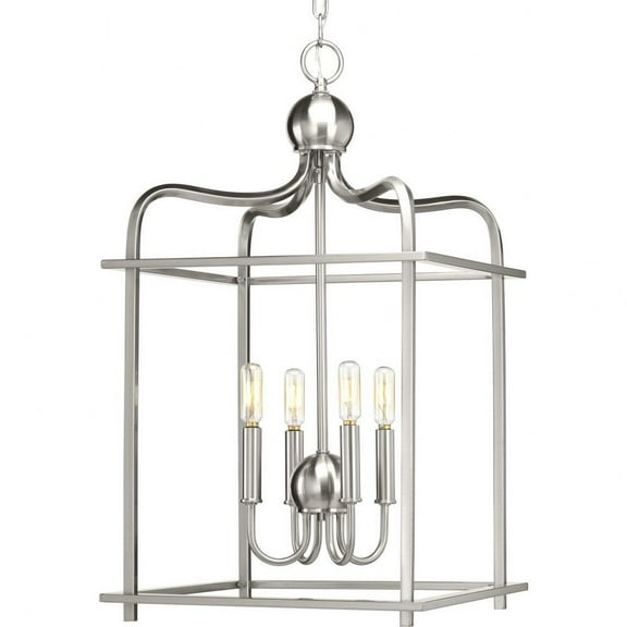 Progress Lighting Assembly Hall 4-Light Brushed Nickel Foyer Pendant