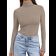 thumbnail image 1 of Camisetas de Larga para Mujer, Ropa Interior Térmica Básica de Otoño, Ropa de Invierno Caqui XXL, 1 of 10