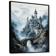 thumbnail image 2 of Designart "Mountain Fortress Castles Misty painting I" Cityscapes Floater Framed Canvas Wall Art, 2 of 7