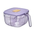 thumbnail image 2 of Ludlz 1 Set Salt Storage Box Transparent with Lid Handle Good Sealing Food Grade Dust-proof Two/Four Compartments Smooth Edge Sugar Container with Spoon Kitchen Gadgets, 2 of 8