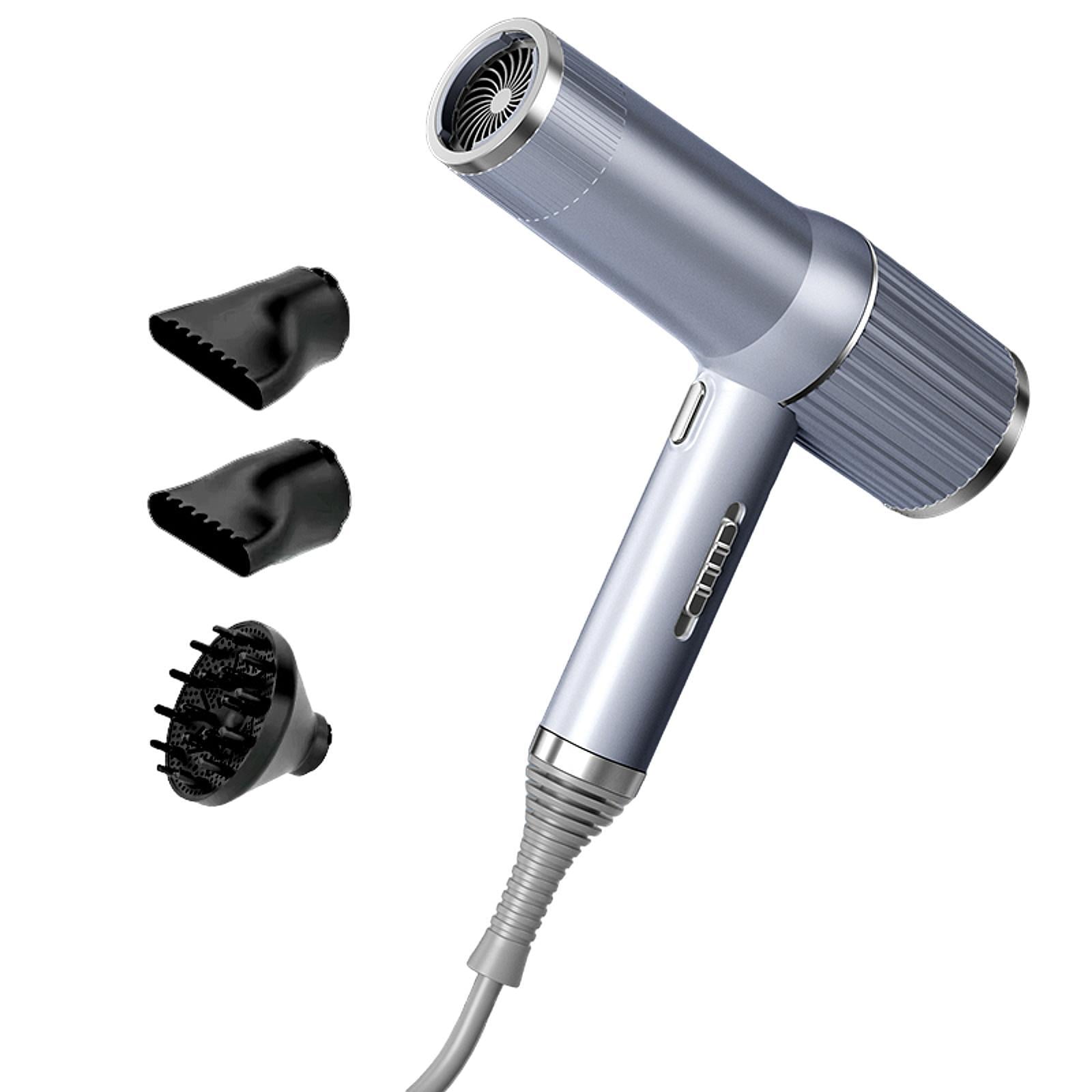 Yinanstore Hair Dryer Mini Air Blower Blow Dryer Hair Tool for Home Use Fine Thick Natural Wave Frizzy Hair Dorm Hotel Women Curly Hair gray 3 Nozzle