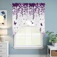 thumbnail image 6 of Swag Valance Curtains for Windows, Purple Spring Botanical Light Filtering Kitchen Curtains with Rod Pocket, Weeping Eucalyptus Butterfly Window Treatment Valances for Living Room, 28x36 - 2 PCS, 6 of 9