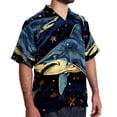 thumbnail image 2 of Starry Shark Men's Casual Poplin Button Down Short Sleeve Shirts for Summer Beach - Unisex, 2 of 6