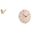 thumbnail image 1 of Figura de pájaro, figura de pájaro dorada, decoración del hogar, estatua de animal, reloj de pared redondo, reloj de pared de madera maciza para decor, 1 of 8