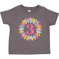 thumbnail image 3 of Inktastic 3rd Birthday Flower Wreath 3 Year Old Girl Girls Toddler T-Shirt, 3 of 5