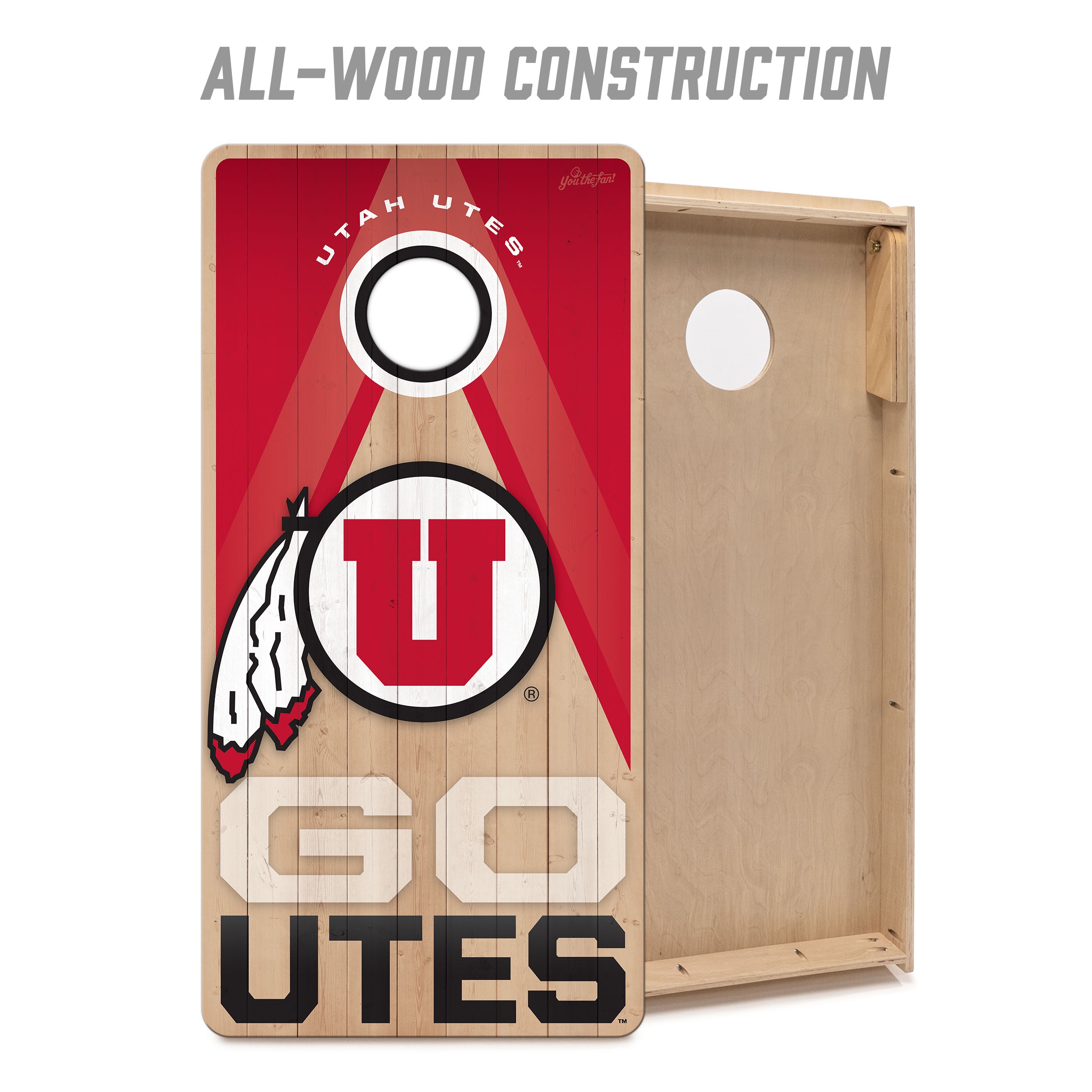 YouTheFan NCAA Utah Utes 2x4 Slogan Series Cornhole