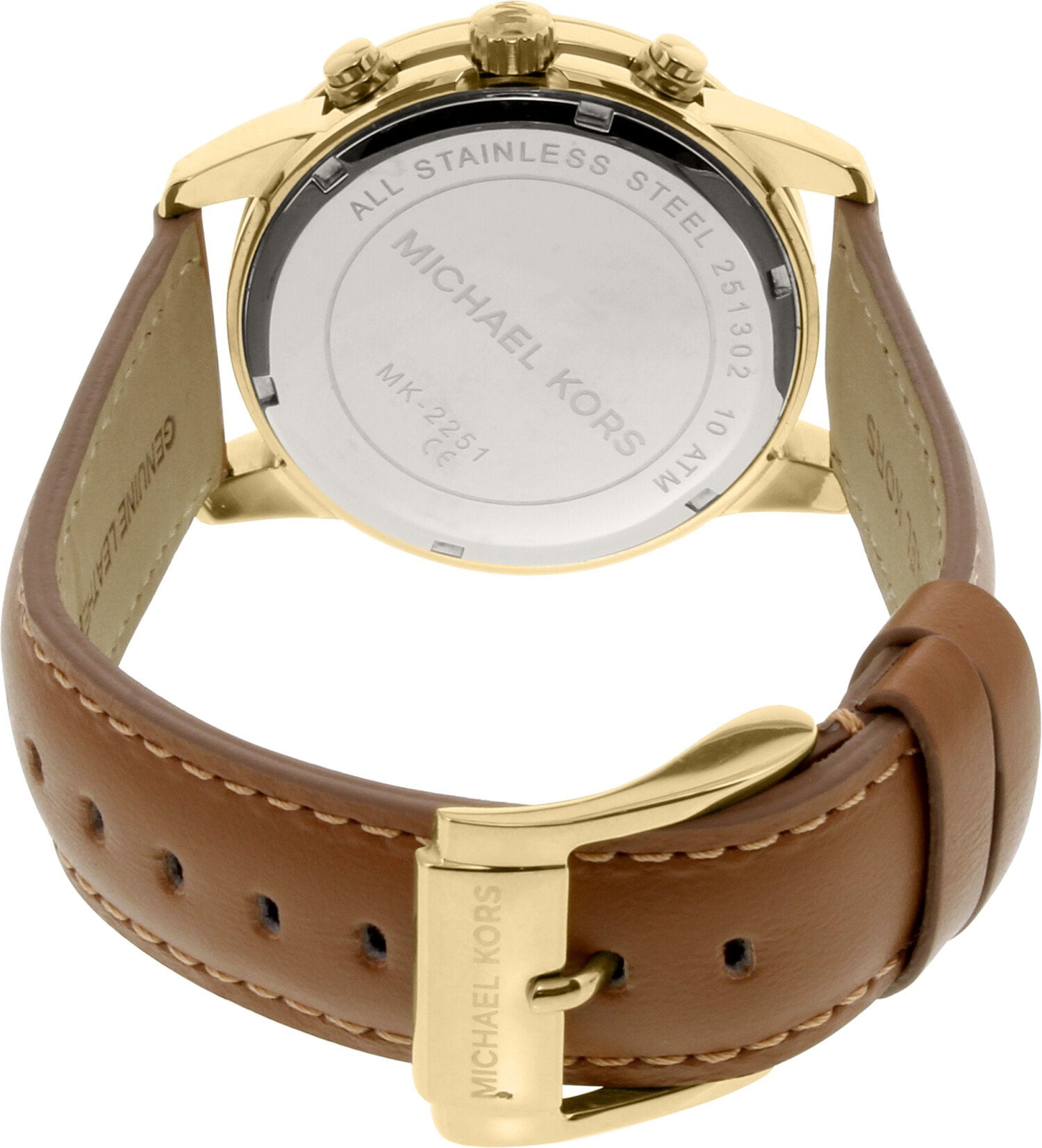 Gold Leather Japanese Quartz Fashion 