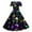 Yellow, variant on FYEGRE Women's Sun Moon Star Galaxy Dress Short Sleeve High Waisted Belted A-Line Midi Dress Grey XL
