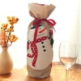 thumbnail image 4 of Christmas Bottle Cover Linen Snowman Santa Bottle Sweater Wine Bottle Clothes, 4 of 10
