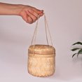 thumbnail image 5 of Ludlz Hand Woven Rattan Home Storage Basket/Decorative Box Handmade Straw Woven Storage Basket with Lid Tea-leaves Snack Rattan Organizer, 5 of 7