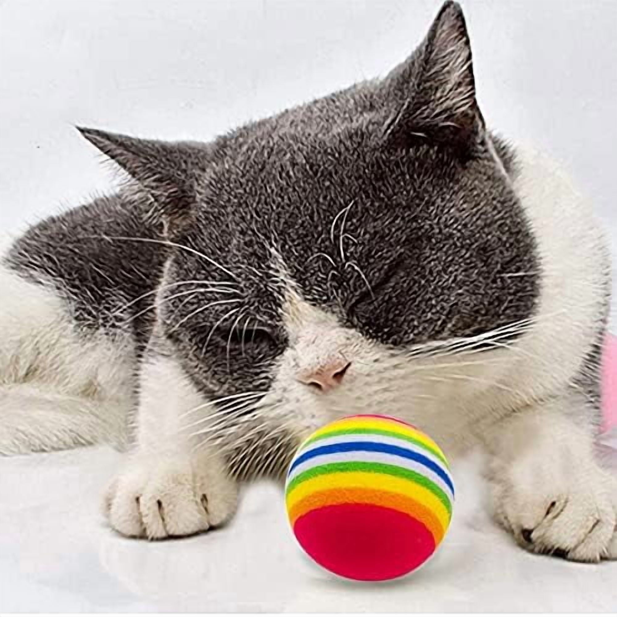 20Pcs Cats Toys Interactive Kitten Ball Toys Assortments Variety Pack for Indoor Cats Mice Feather Sparkle Crinkle Ball Bells Spring
