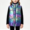 thumbnail image 5 of Posijego Girls Metallic Puffer Vests Stand Collar Sleeveless Vests Zip up Warm Waistcoats Winter Outerwear Vests, 5 of 8