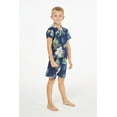 thumbnail image 3 of Hawaii Hangover Boy Aloha Luau Shirt Cabana Set in Pineapple Garden Navy, 3 of 5