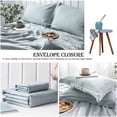 thumbnail image 5 of Simple&Opulence 100% Linen Duvet Cover Set Basic Style 2pcs Solid Color Bedding with Button Closure, Durable and Easy Care (Light Dusty Blue, Twin), 5 of 8