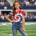 thumbnail image 4 of NAISIBABY Kids Girls 4th of July T-Shirt, Round Neck Patriotic Prints Short Sleeve Summer Fashion Tee Blue Size 7-8, 4 of 6