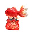 thumbnail image 4 of Estatua de pez de Feng Shui chino, regalo de inauguración de la casa, decoración de escritorio. Bolsa roja, 4 of 9