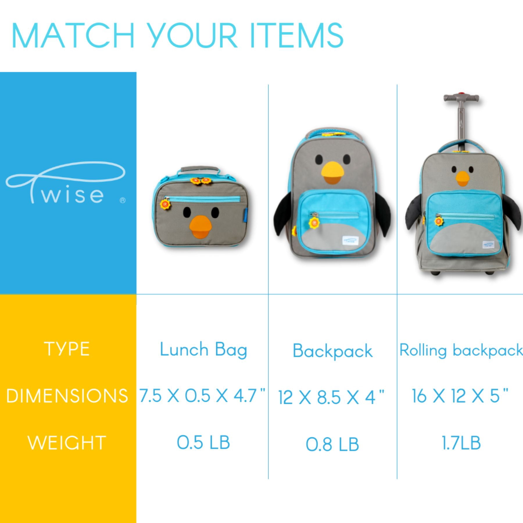 Twise Side-kick 12" Kids, Toddlers Backpack for Preschool, Penguin