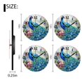 thumbnail image 2 of Silent Non-Ticking Wall Clock Quartz,Modern Round Clocks Decor for Living Room,Office,Kitchen-Watercolor Painting Of Peacock With Beautiful Blue Feathers(16inch), 2 of 4
