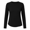 thumbnail image 3 of Craaazy Sun Chandail de Protection pour Femmes Coupe Régulière Couleur Unie Col Rond Hauts Légers avec Ourlet Arrondi pour le Sport et le Quotidien Décontracté, 3 of 6
