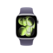 Apple Watch Series 11 [GPS + Cellular 42mm] Smartwatch with Silver Aluminum Case with Purple Fog Sport Band - M/L