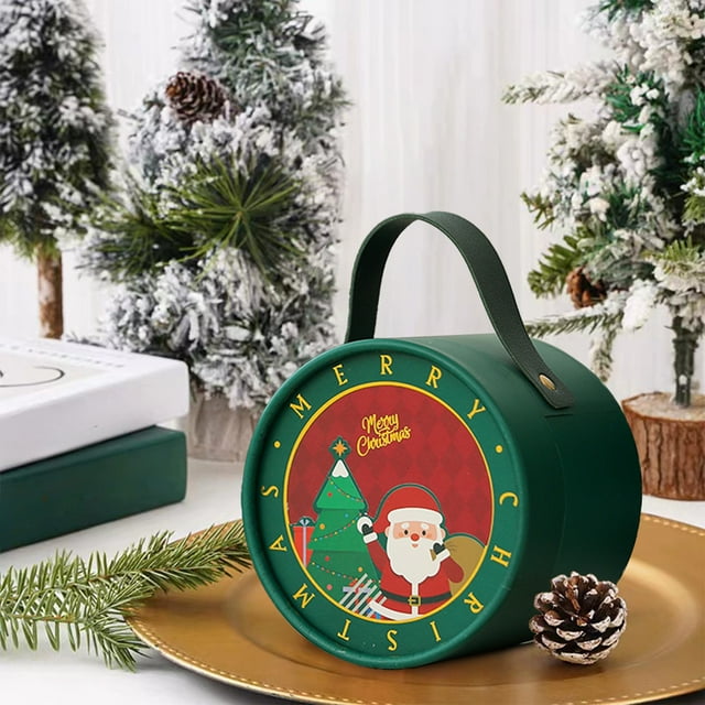 Danhjin Paper Boxs Christmas Apples Box Gift Box Christmas Eve Christmas Apples Packaging Box Santa Claus Printed Gift Box Suitable for Christmas Candy Apples Packaging Christmas Decorations