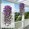 thumbnail image 6 of Puntoco Artificial Hanging Flowers, 1pcs Fake Eucalyptus Vine Faux Flower Greenery Garland Plastic Plants for Indoor Outdoor Wall Garden Wedding Home Party Decor, 6 of 9