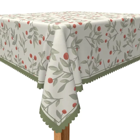 Tchckioa Boho Leavef Tablecloth for Restaurant Decor,52x52 Inch Square Stain Proof Table Cloth Cover