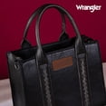 thumbnail image 6 of Wrangler Purse Medium Tote Bags for Women with Card Holder Wallet Designer Satchel Top-handle Handbags, Distressed-Black, 6 of 7
