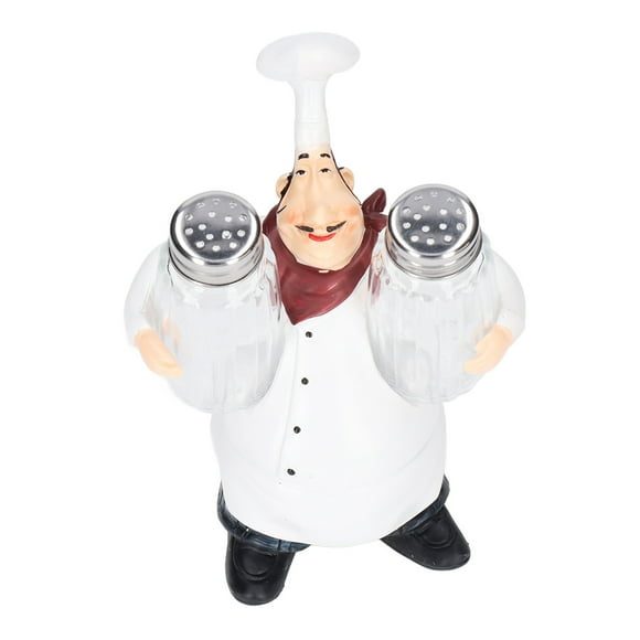 Seasoning Bottle Set, Adorable Statue Vivid Details Resin Spice Jars Resin Chef Statue Salt Shakers Set Home Decoration For Home Restaurant Coffee Shop