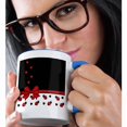 thumbnail image 2 of 3drose, Cute Red Black Ladybugs Floating Hearts Red Ribbon, 11oz Two-tone Blue Mug, 2 of 6