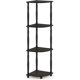 thumbnail image 4 of 5 Tier Corner Display Rack Multipurpose Shelving Unit, Dark Cherry/Black, 4 of 5