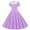 Purple, variant on Women Double Breasted Notch Lapel 50s Vintage Cocktail Dress Short Sleeve V-Neck Polka Dot 1950s Prom Party Midi Dress