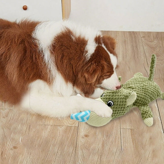 Dog Plush Toy Soft Chew Toy for Dog Squeaky Toys Chew Toys for Teething Stuffed Animal Toy Dog Toys for Aggressive Chewers Indestructible Dog Toy Chew Toys for Dogs Christmas Gifts,Green The Wolf