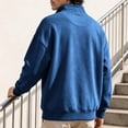 thumbnail image 6 of Gytharion Men's Mock Neck Sweatshirts Snap Button Ribbed Hem Solid Color Classic Pullovers Fall Warm Cozy Pullover Tops, 6 of 8