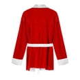thumbnail image 4 of renvena Men's Velvet Christmas Robe Xmas Party Holiday Santa Claus Kimono Bathrobe Shawl Sleepwear, 4 of 7