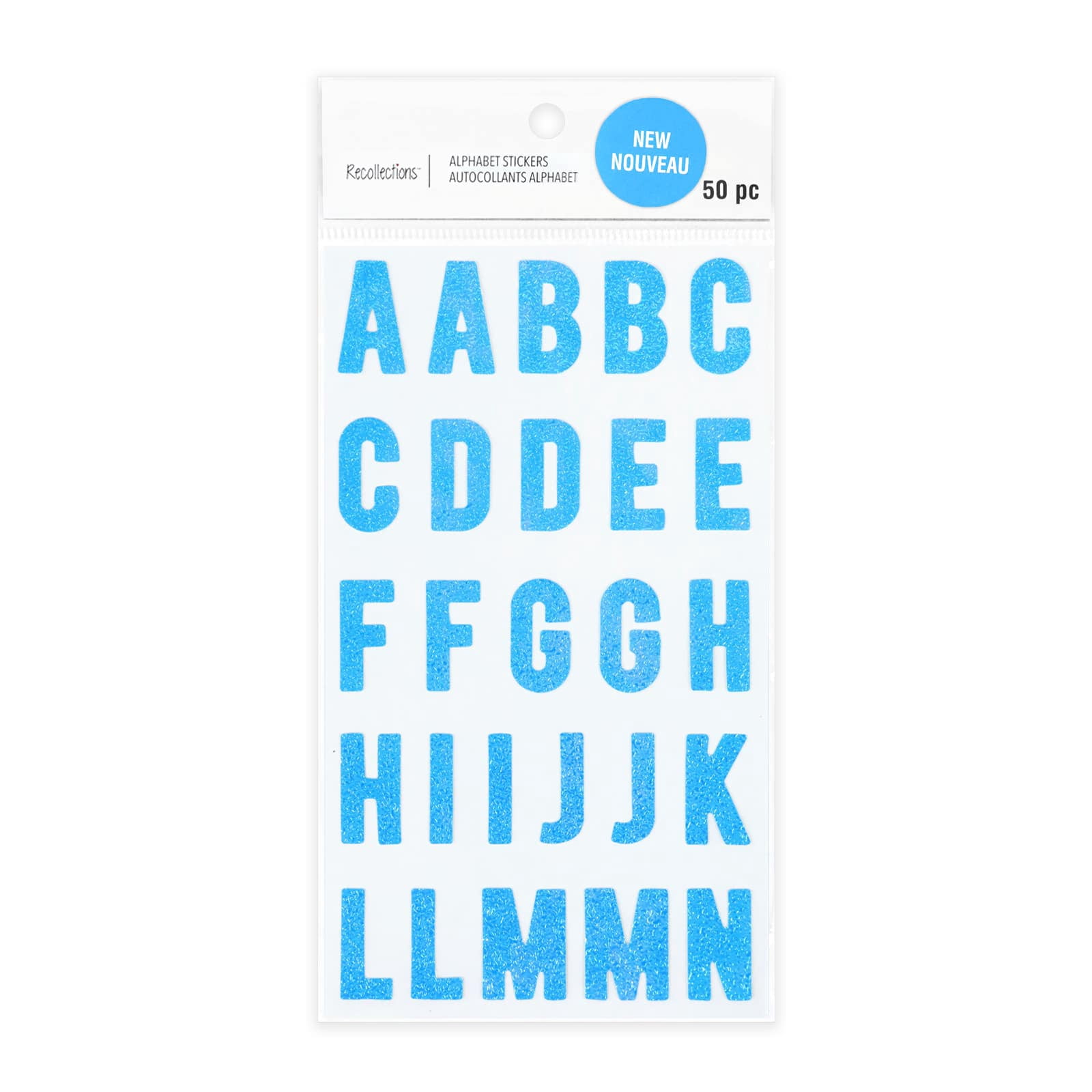 Recollections Iridescent Blue Alphabet Stickers, 12 Pack