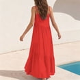 thumbnail image 6 of TKYCMSUAKI Womens Plus Size Dresses Spaghetti Straps Halter Tank Dress Tiered Handkerchief Hem Maxi Dress Summer Solid Color Beach Dress, 6 of 8