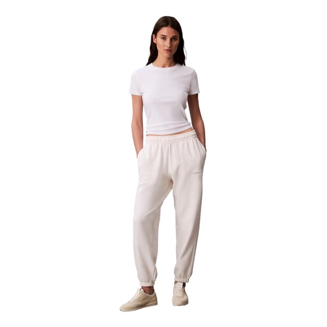 Pantalón jogger de algodón con logo monograma para mujer Calvin Klein