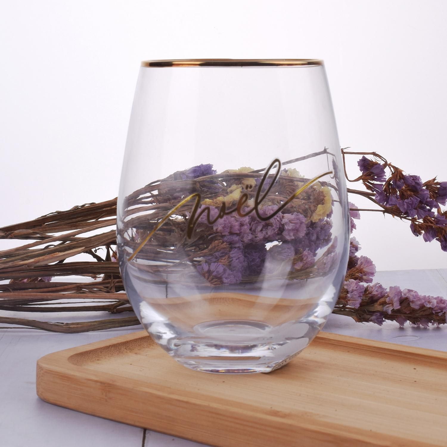 Brillant design verre à vin clair sans tige/verre à vin sans tige polyvalent