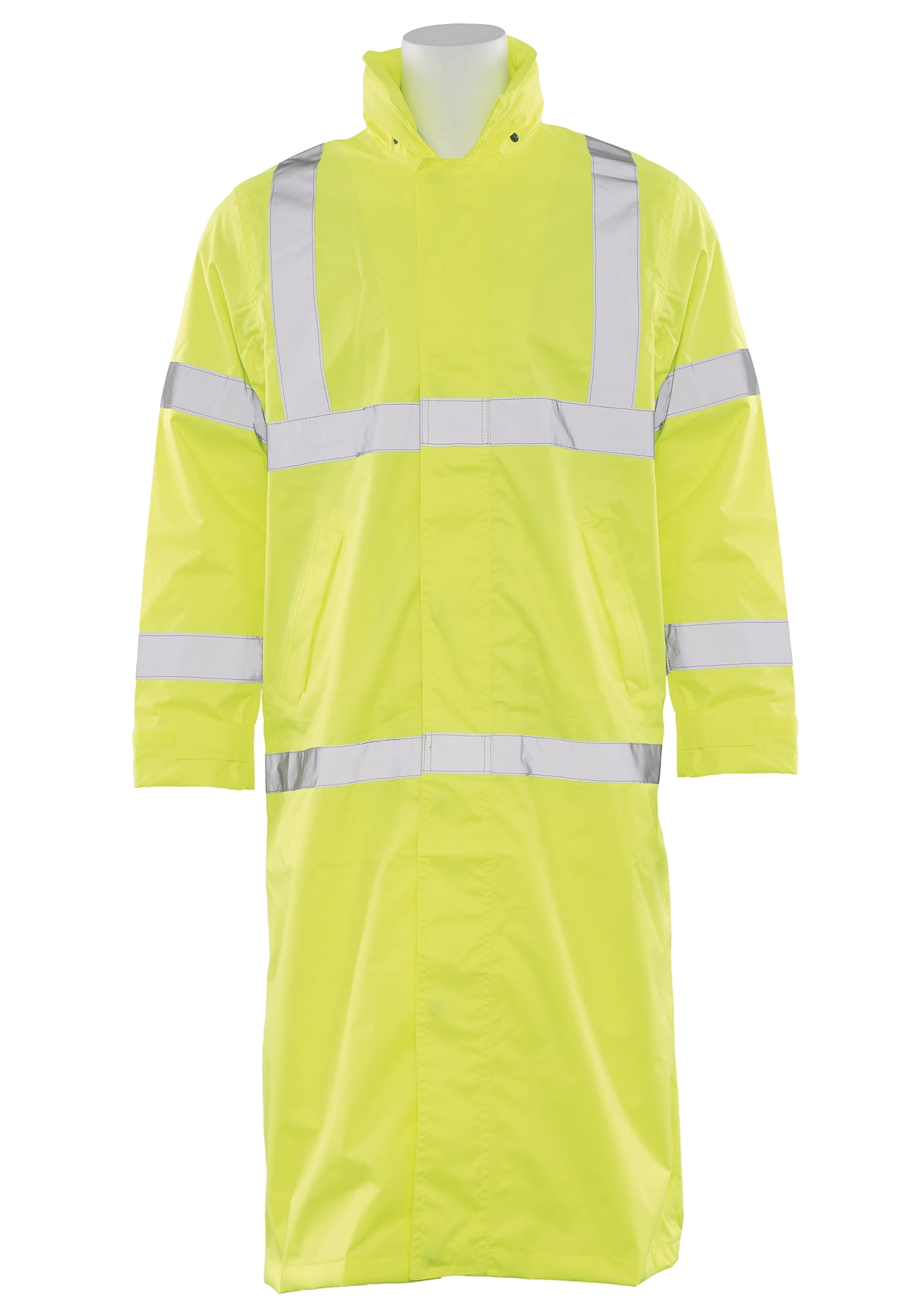 ERB Safety S163 Ansi Class 3 Long Rain Coat Zipper