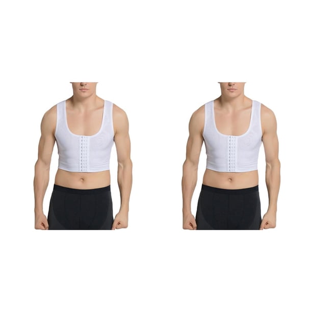 Qarigey Chaleco adelgazante de nailon para hombre, soporte de espalda lavable, moldeadores de pecho sin mangas de Color sólido, ropa interior moldeadora Type4 NO4