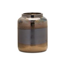 Melrose Modern Two Tone Vase with Irredescent Finish 7.5"H