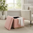 thumbnail image 3 of Linon Elta Square Storage Ottoman, Blush Sherpa, 3 of 13