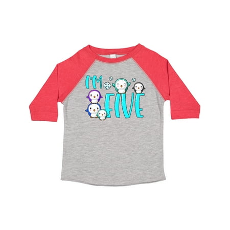 

Inktastic I m 5 Cute Penguin Birthday Party Gift Toddler Boy or Toddler Girl T-Shirt
