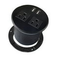 thumbnail image 2 of ApexDesk Ul Certified Desktop Power Grommet with Two Power Sockets, Two Quick USB Charging Ports, 6ft Power Cord and Lock Ring (Black), 2 of 5